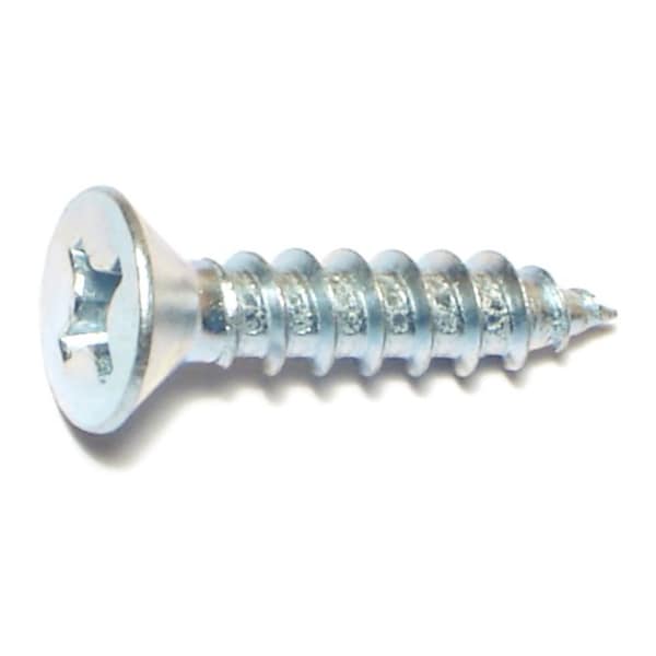 Midwest Fastener Sheet Metal Screw, #12 x 1 in, Zinc Plated Steel Flat Head Phillips Drive, 100 PK 03031 - main